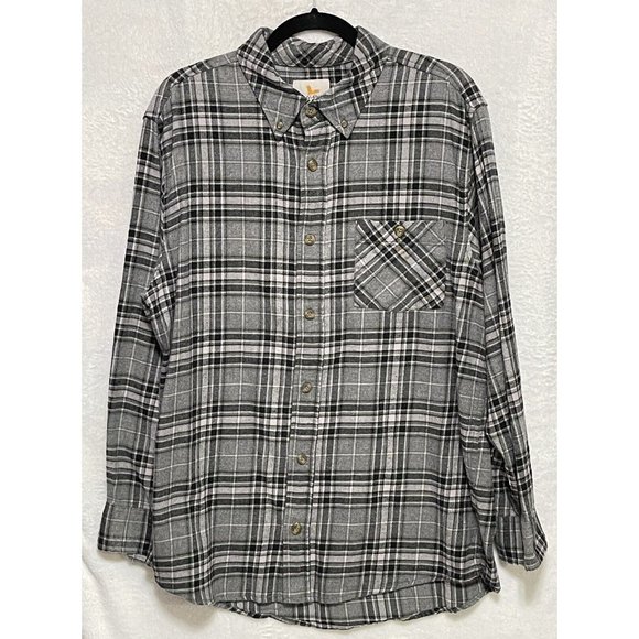 Field & Stream Mens Size L Flannel Plaid Long Sleeve Button Down Shirt Cotton - Picture 2 of 8